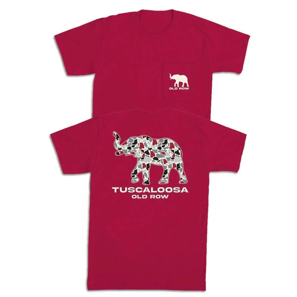 Tuscaloosa Camo Elephant Pocket Tee