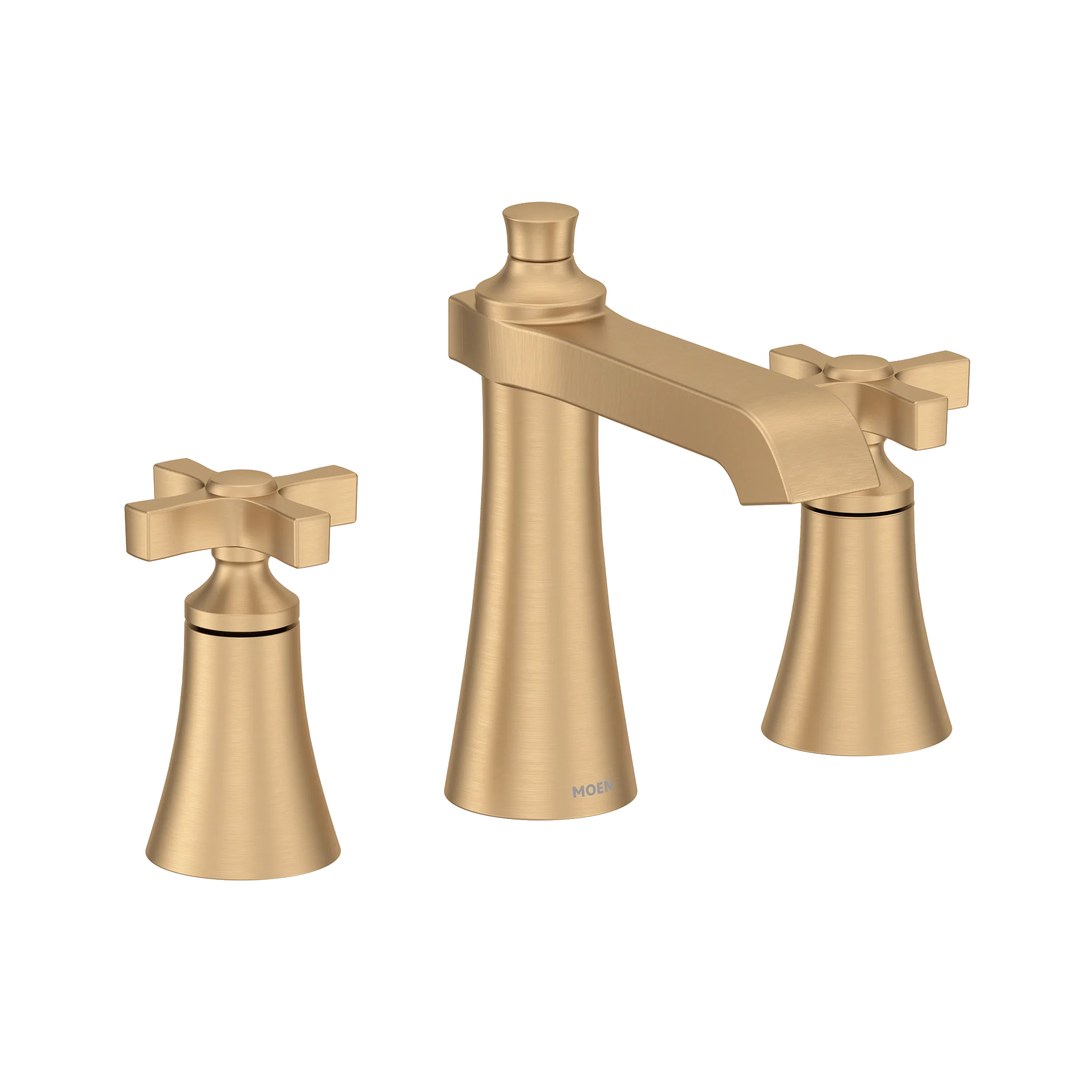 Flara Two-Handle High Arc Bathroom Faucet (Brushed Gold)