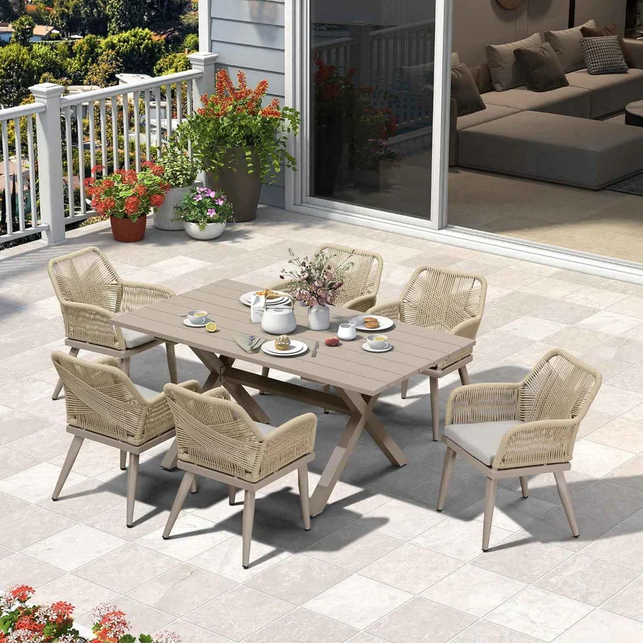 PURPLE LEAF All-Weather PE Rattan Outdoor Patio Furniture Set
