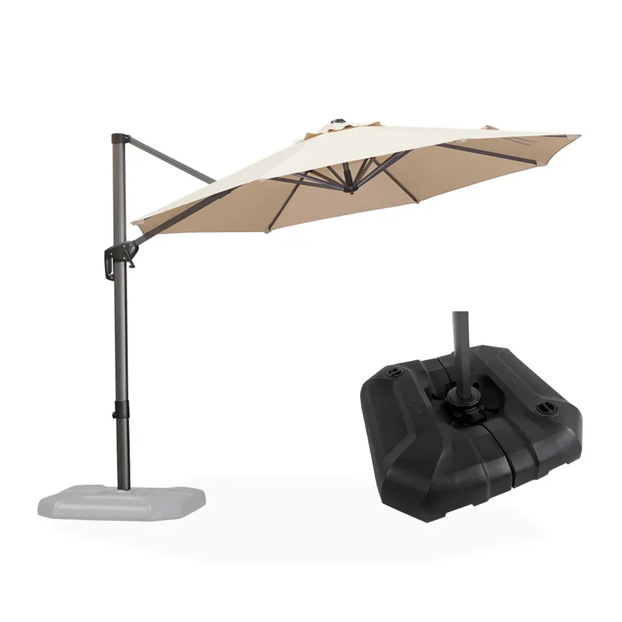 PURPLE LEAF Round Cantilever Umbrella with Base